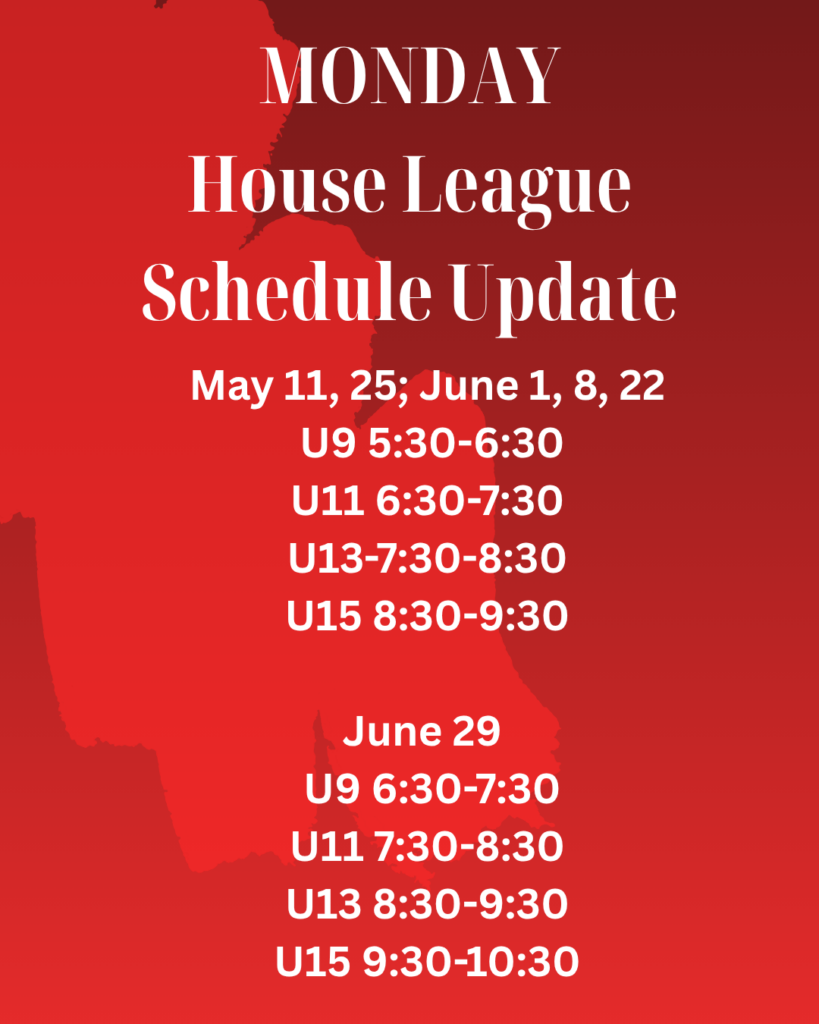 House League Schedule Update